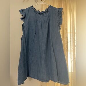 Denim chambray blouse
